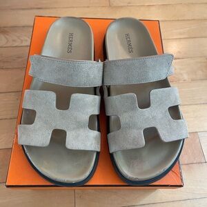 100% authentic Hermes suede sandals